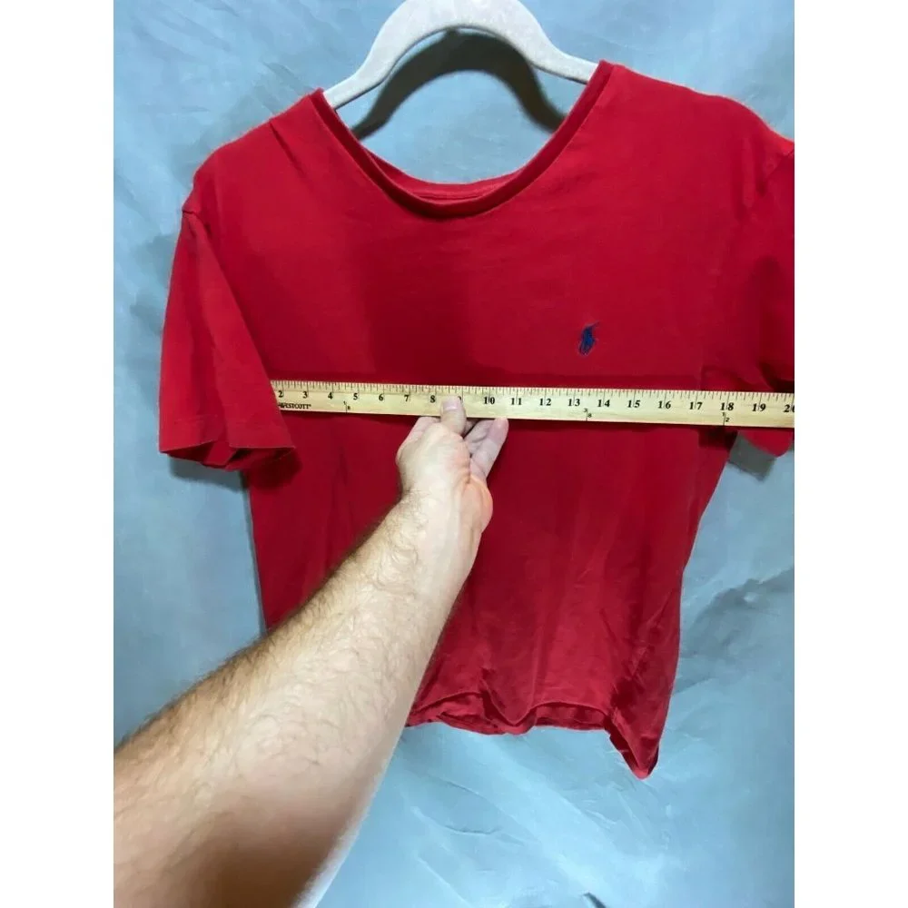 Ralph Lauren Shirt Boys Large Red Blue‎ Pony Pullover Short Sleeve Tee Youth